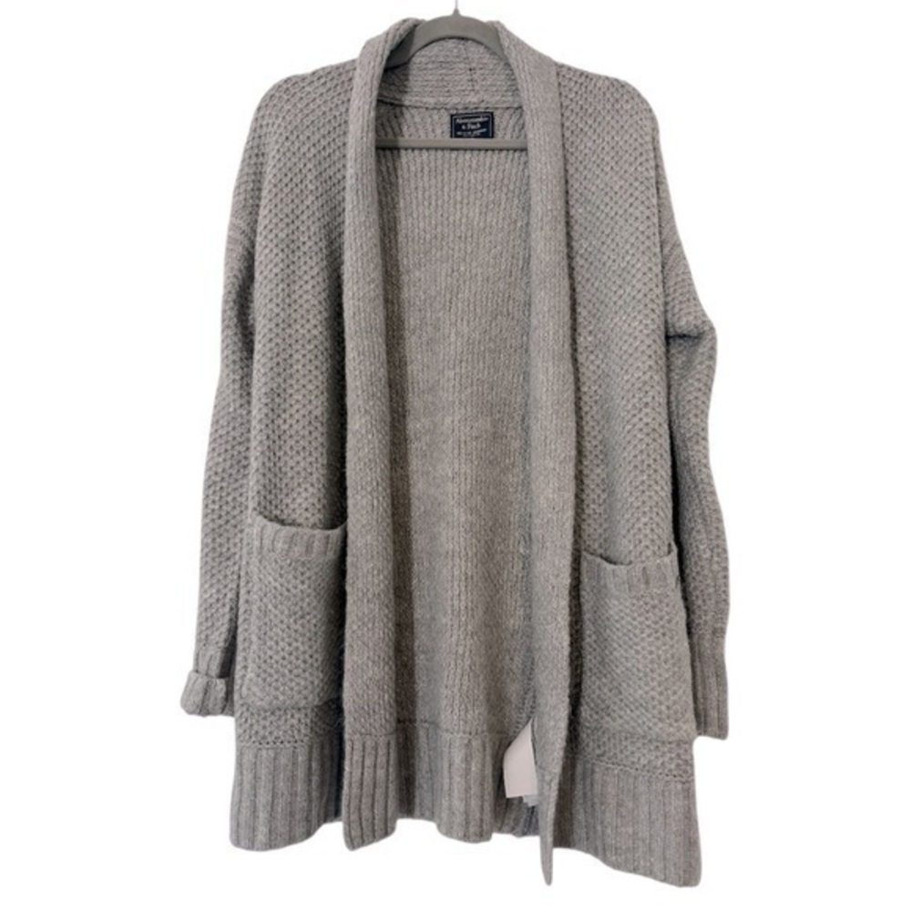 Abercrombie and Fitch Gray Knit Long Line Oversized Open Cardigan XS NWT